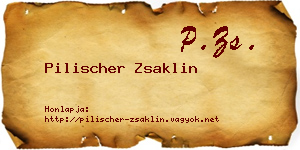 Pilischer Zsaklin névjegykártya